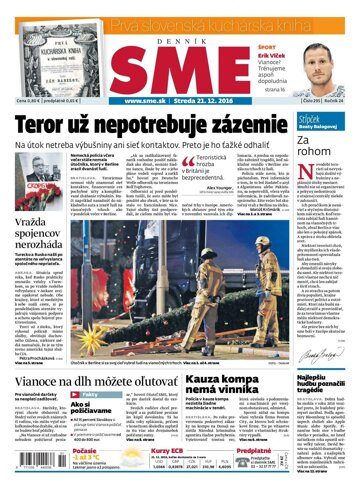 Obálka e-magazínu SME 21.12.2016