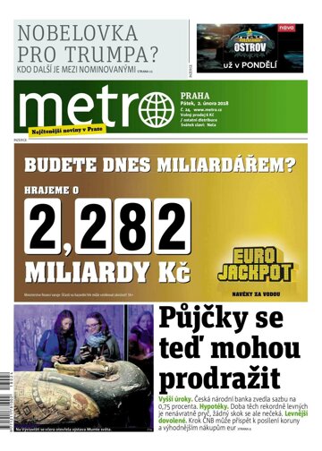 Obálka e-magazínu deník METRO 2.2.2018