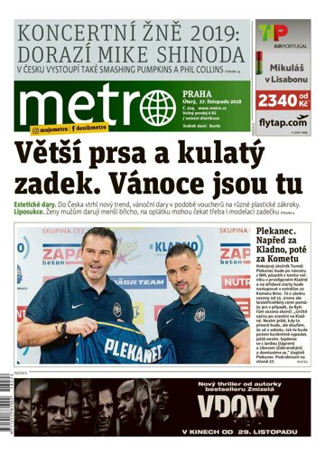 Obálka e-magazínu deník METRO 27.11.2018