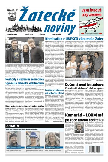 Obálka e-magazínu Žatecké noviny 36/2017