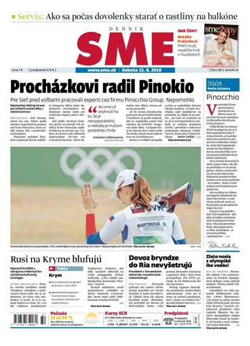 Obálka e-magazínu SME 13.8.2016