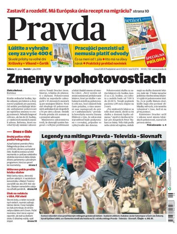 Obálka e-magazínu Pravda 30. 6. 2018