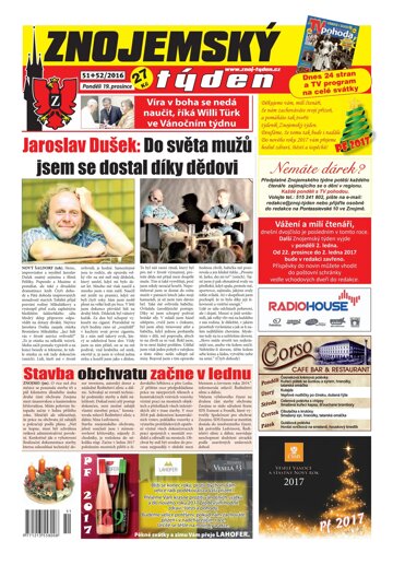 Obálka e-magazínu Znojemský týden 51/2016