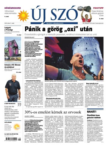 Obálka e-magazínu Új Szó 7.7.2015