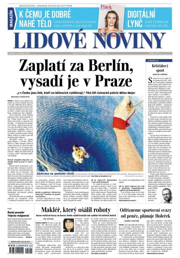 Obálka e-magazínu Lidové noviny 21.8.2015