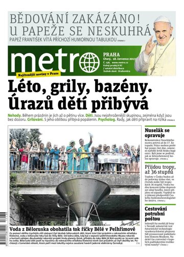 Obálka e-magazínu deník METRO 18.7.2017