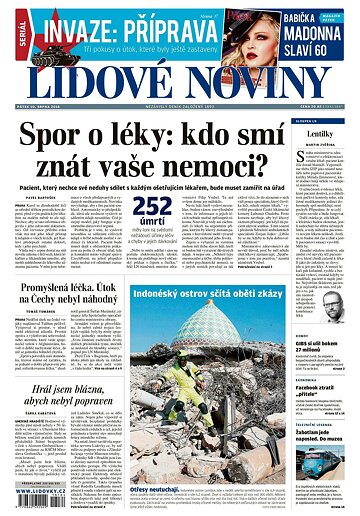 Obálka e-magazínu Lidové noviny 10.8.2018