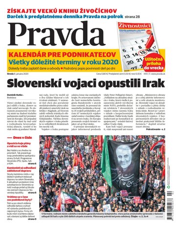 Obálka e-magazínu Pravda 8. 1. 2020