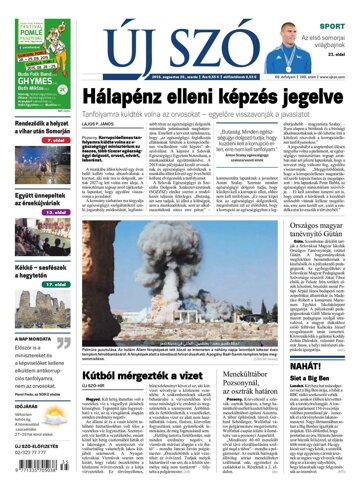 Obálka e-magazínu Új Szó 26.8.2015