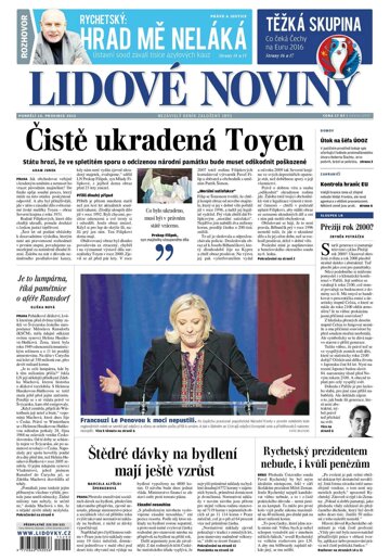 Obálka e-magazínu Lidové noviny 14.12.2015