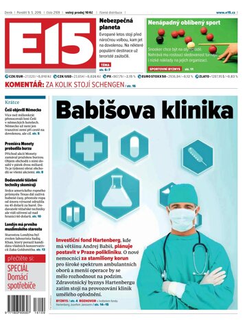 Obálka e-magazínu E15 9.5.2016