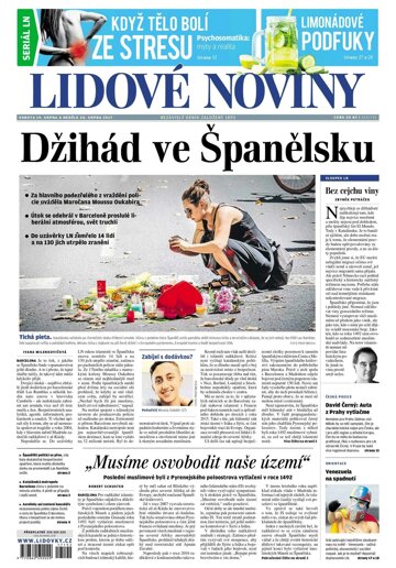 Obálka e-magazínu Lidové noviny 19.8.2017