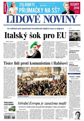 Obálka e-magazínu Lidové noviny 6.3.2018