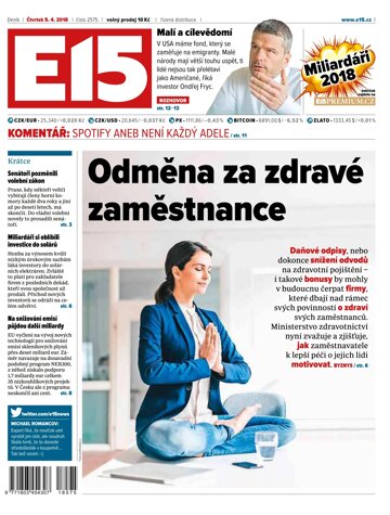 Obálka e-magazínu E15 5.4.2018