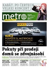 Obálka e-magazínu deník METRO 15.9.2014