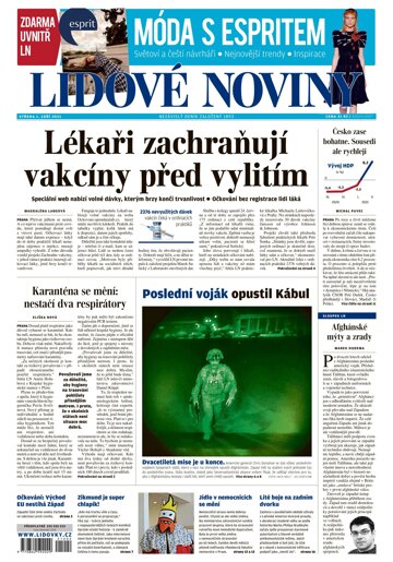 Obálka e-magazínu Lidové noviny 1.9.2021