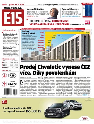 Obálka e-magazínu E15 22.5.2015