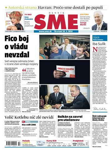 Obálka e-magazínu SME 10.3.2016