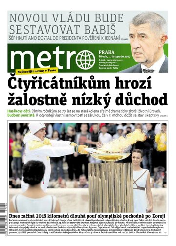 Obálka e-magazínu deník METRO 1.11.2017