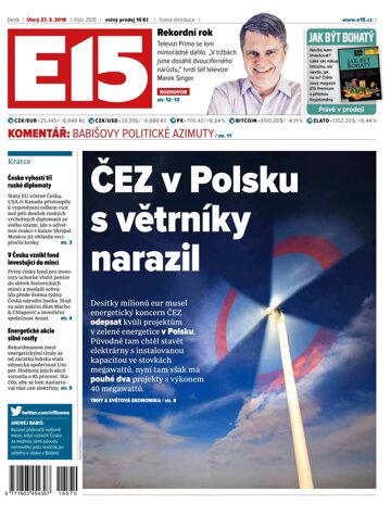 Obálka e-magazínu E15 27.3.2018