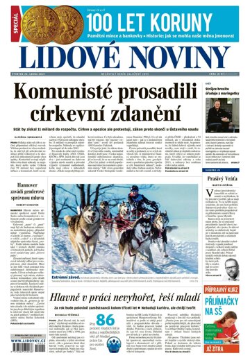 Obálka e-magazínu Lidové noviny 24.1.2019