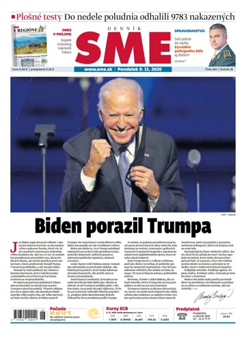 Obálka e-magazínu SME 9.11.2020