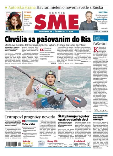 Obálka e-magazínu SME 11.8.2016