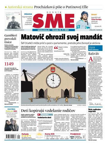 Obálka e-magazínu SME 21.9.2016