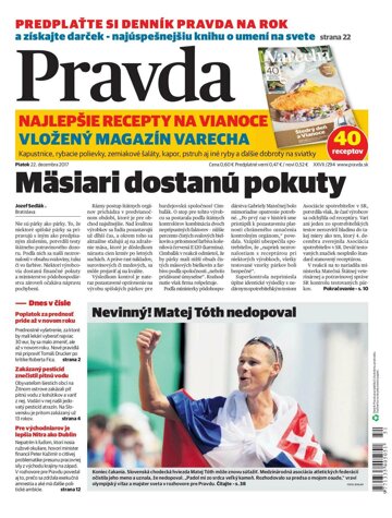 Obálka e-magazínu Pravda 22. 12. 2017