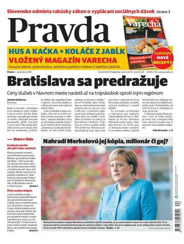 Obálka e-magazínu Pravda 2. 11. 2018