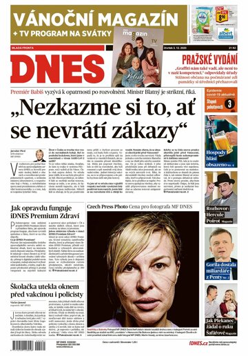 Obálka e-magazínu MF Dnes 3.12.2020