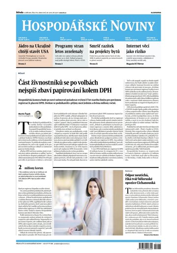 Obálka e-magazínu Hospodářské noviny 174 - 8.9.2021