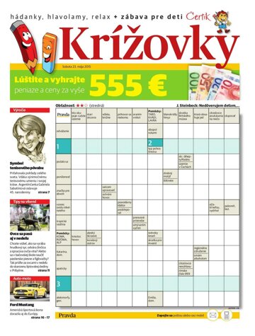 Obálka e-magazínu Krížovky 23.5.2015