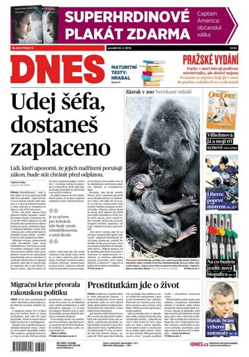 Obálka e-magazínu MF Dnes 25.4.2016