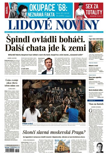 Obálka e-magazínu Lidové noviny 21.7.2018