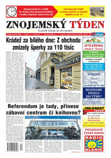 Obálka e-magazínu Znojemský týden 13/2025