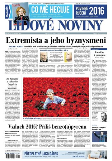 Obálka e-magazínu Lidové noviny 27.11.2015