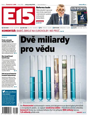 Obálka e-magazínu E15 10.1.2019