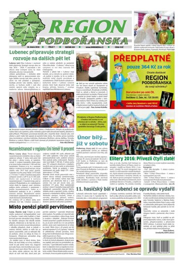 Obálka e-magazínu Region Podbořanska 7/2016