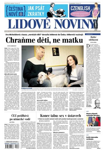 Obálka e-magazínu Lidové noviny 10.2.2015