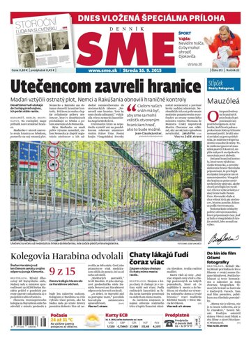 Obálka e-magazínu SME 16.9.2015