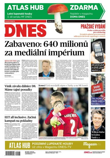 Obálka e-magazínu MF Dnes 22.6.2016