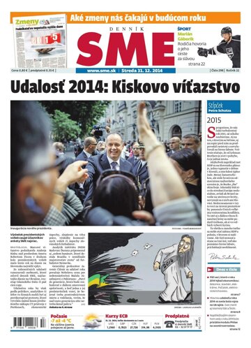 Obálka e-magazínu SME 31.12.2014