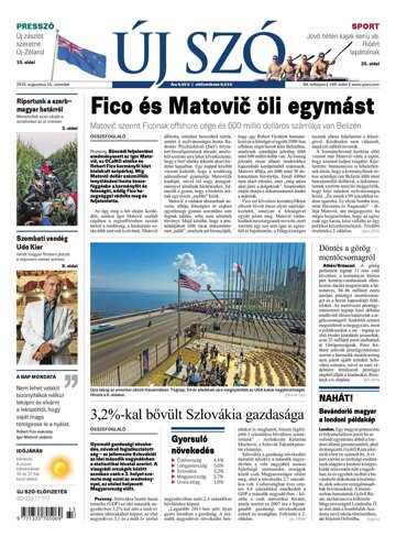 Obálka e-magazínu Új Szó 15.8.2015