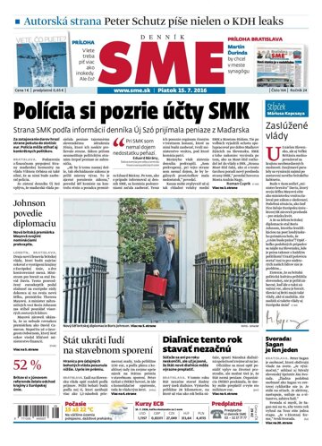 Obálka e-magazínu SME 15.7.2016