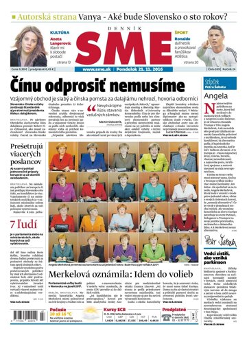 Obálka e-magazínu SME 21.11.2016