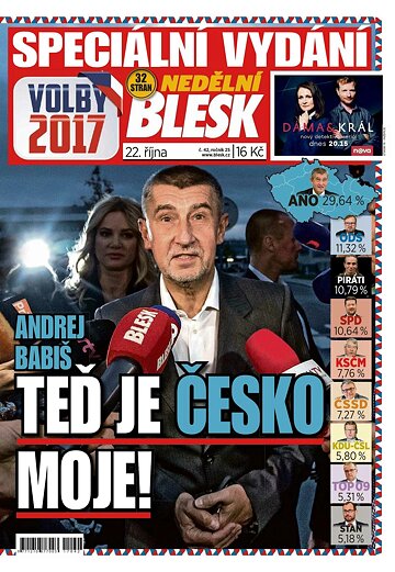 Obálka e-magazínu Nedělní Blesk 22.10.2017