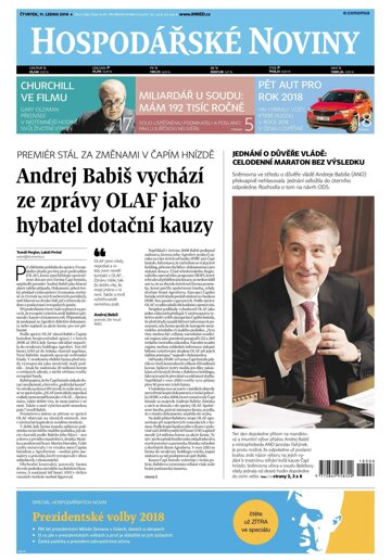 Obálka e-magazínu Hospodářské noviny 008 - 11.1.2018