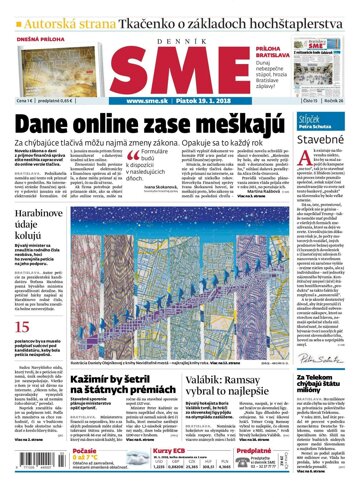 Obálka e-magazínu SME 19.1.2018