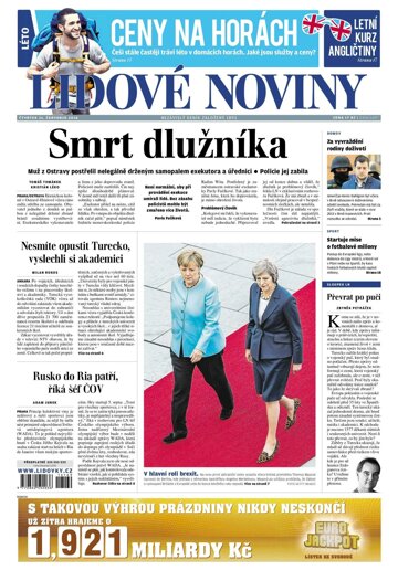 Obálka e-magazínu Lidové noviny 21.7.2016